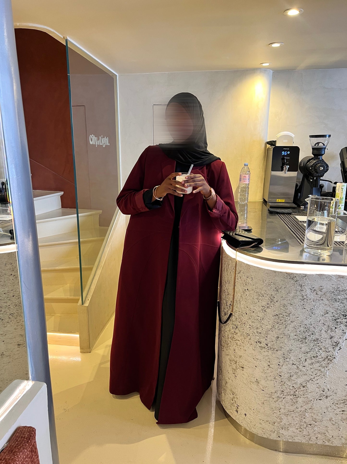 Abaya Blazer Cherry